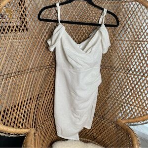 NWT Honey and Rosie Elegant White Off-Shoulder Dress
